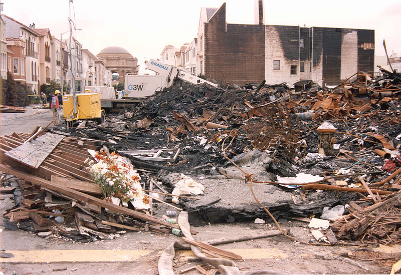 Aftermath of Loma Prieta earthquake